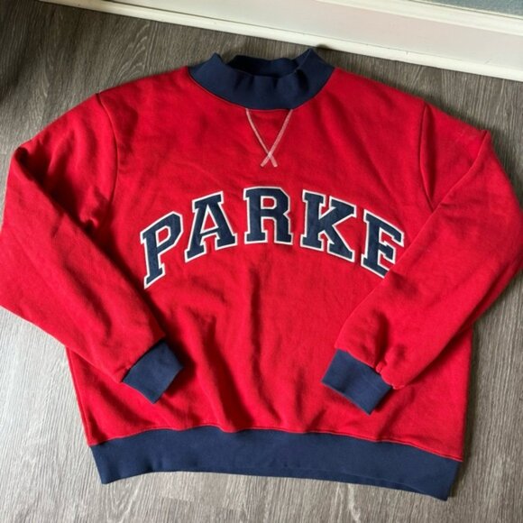 Parke Varsity Red and Navy Sweatshirt NWT - Picture 8 of 9